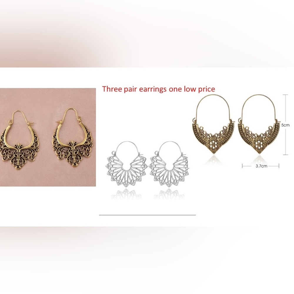 NEW 3 pair earrings one low price.  Keep one, gift others. Mix/match from closet